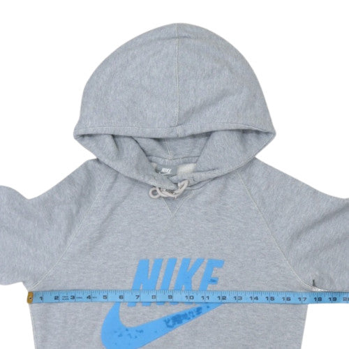 Nike Girls Grey Hoodie M Graphic Pullover 100% Cotton Sportswear