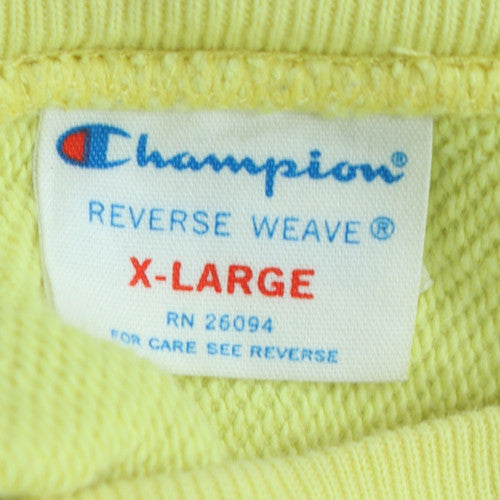 Champion Men's Yellow XL Reverse Weave Sweatshirt Pullover