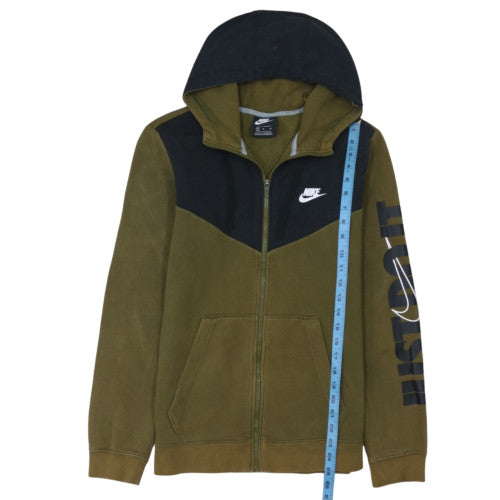Nike Men's Green Full Zip Hoodie M Sports Fleece Sweatshirt