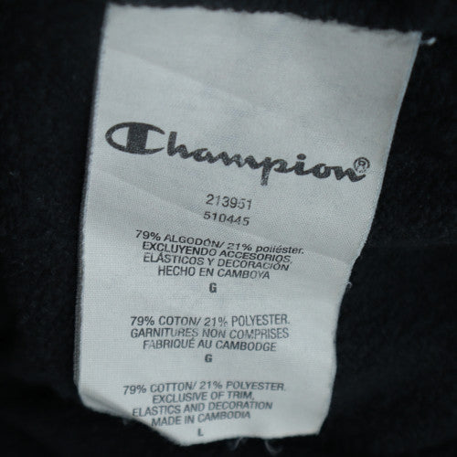Champion Women’s Black Pullover Hoodie Large Logo Tape Sleeves