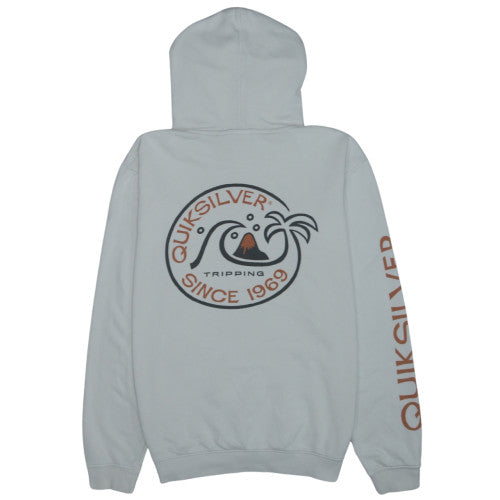 Quiksilver Boys White Pullover Fleece Hoodie 16 Years Graphic Logo