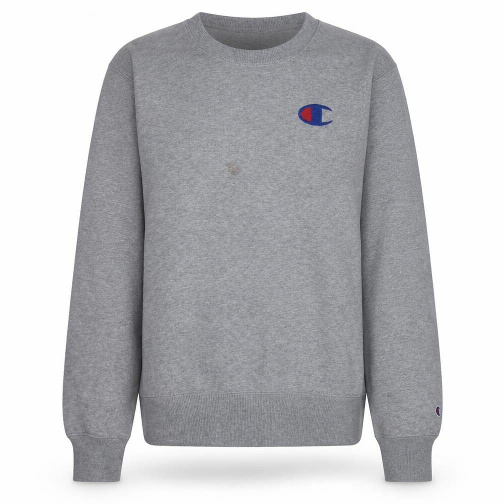 Champion Men's Grey Crew Neck Pullover Sweatshirt Size S Regular Fit