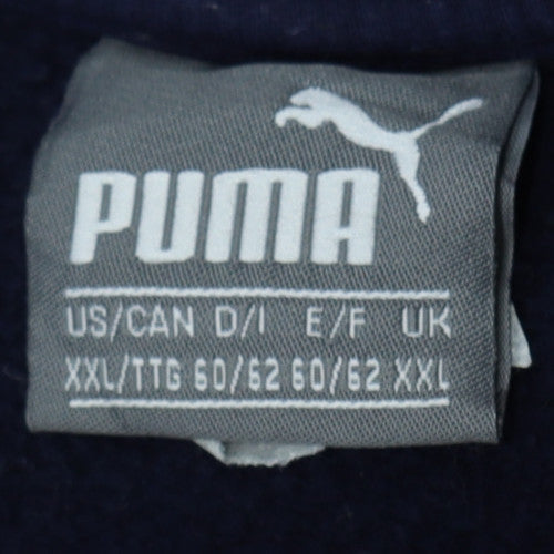 Puma Men's Blue 2XL Crew Neck Logo Pullover Sweatshirt