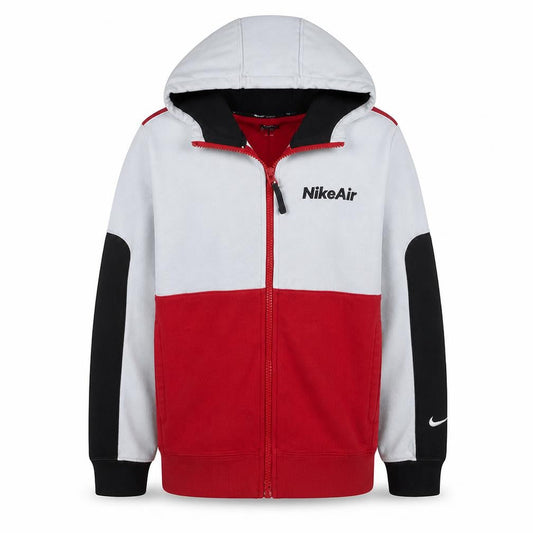 Nike Air Men's Red & White Full Zip Hoodie Size L Sportswear