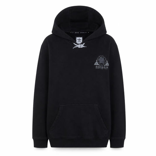 Adidas Womens Black Paisley Logo Pullover Hoodie M