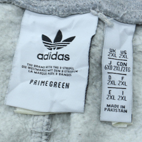 adidas Men’s Grey 2XL Fleece Sweatpants with Logo and Drawstring