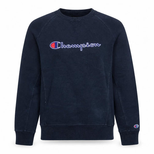 Champion Men's Blue Small Pullover Sweatshirt Logo Crew Neck
