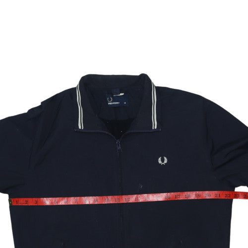 Fred Perry Men's Blue M Track Jacket Lightweight Zip-Up Cotton Blend