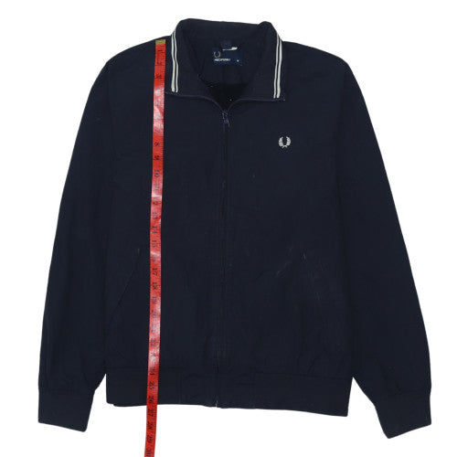 Fred Perry Men's Blue M Track Jacket Lightweight Zip-Up Cotton Blend