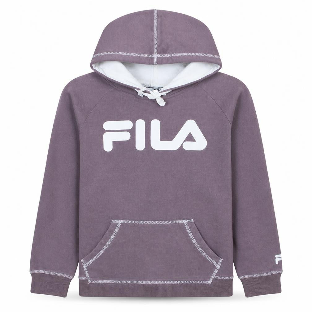 Fila Girls Purple Hooded Pullover Sweatshirt Size 12 Cotton Blend