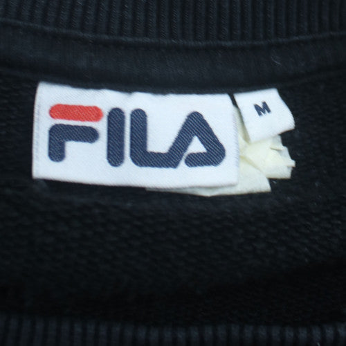 FILA Men’s Black Logo Tape Crew Neck Pullover Sweatshirt Size M