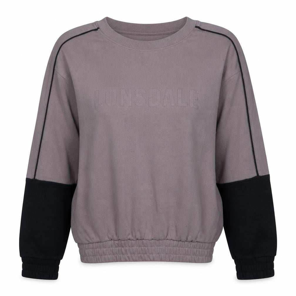 Lonsdale Women’s Beige & Black Crew Neck Pullover Sweatshirt Size 16