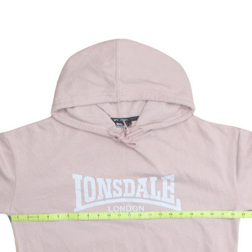 Lonsdale London Womens Pink Pullover Hoodie Size 12 Cotton Blend
