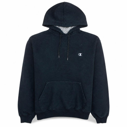 Champion Men's Black Pullover Hoodie Size L Classic Fleece Sweatshirt