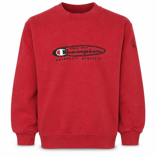 Champion Men's Red Small Pullover Sweatshirt Vintage Sports Style