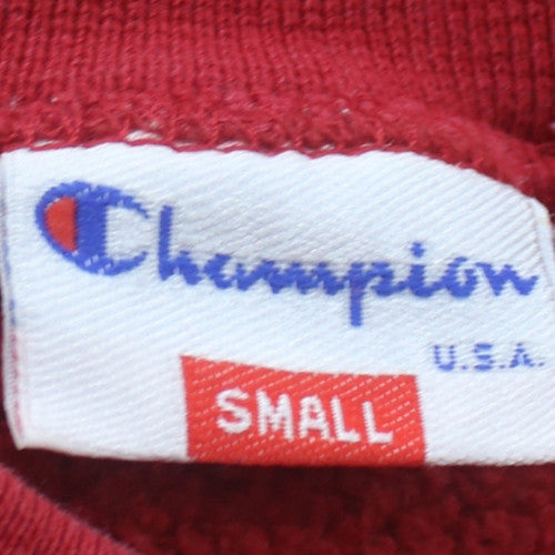 Champion Men's Red Small Pullover Sweatshirt Vintage Sports Style