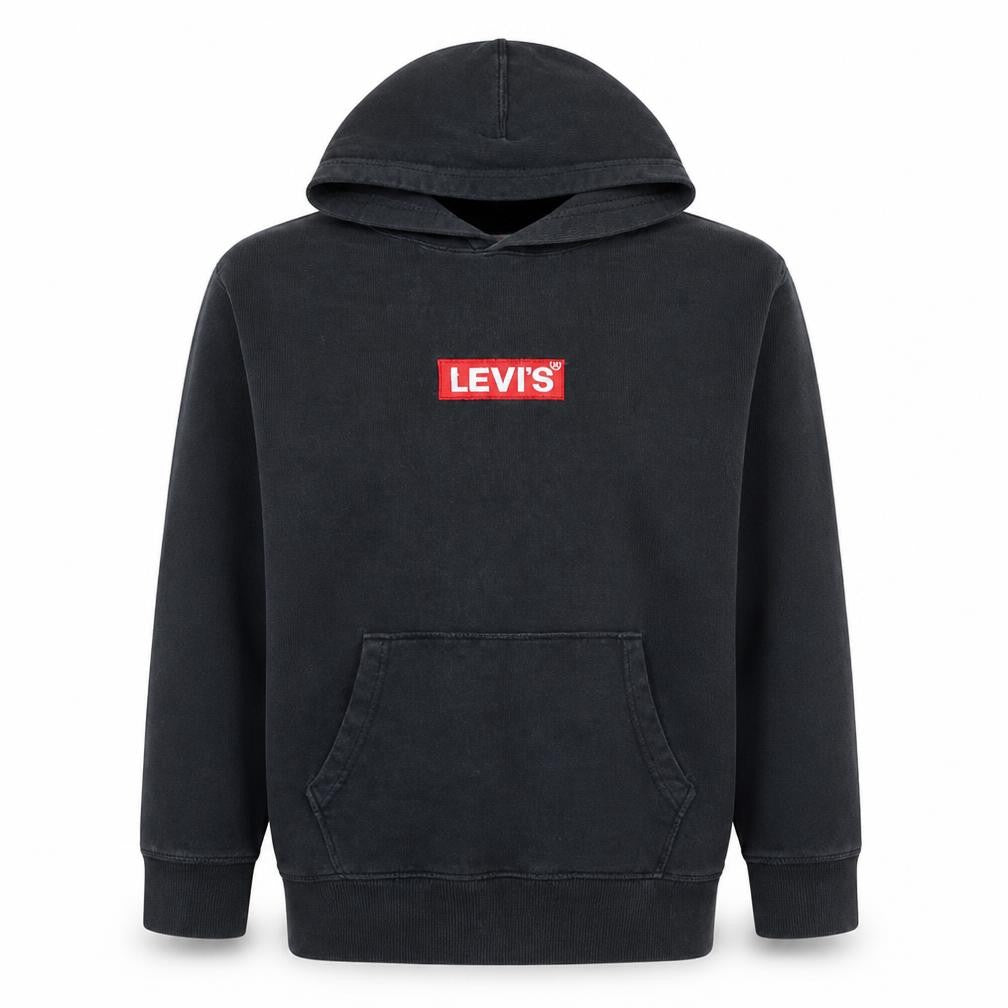Levi's Men's Black Relaxed Fit Pullover Hoodie M Logo Fleece