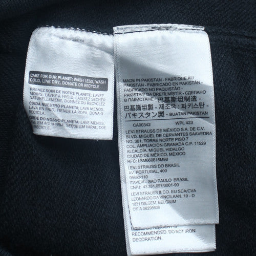 Levi's Men's Black Relaxed Fit Pullover Hoodie M Logo Fleece