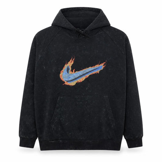 Nike Women Black 3XL Dri-Fit Pullover Hoodie with Flame Logo