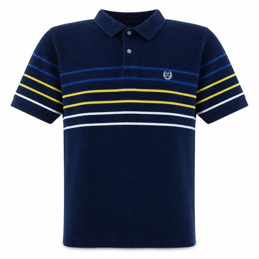 Chaps Men's Blue Striped Polo Shirt Size XL 100% Cotton Classic Fit