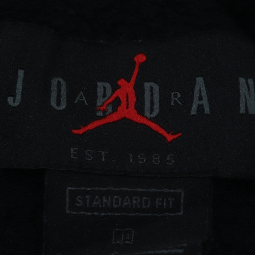 Jordan Mens Black Red Pullover Hoodie M Logo Fleece Sportswear