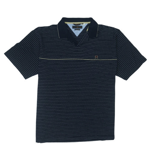 Tommy Hilfiger Men’s Black Striped Golf Polo Shirt XL Cotton