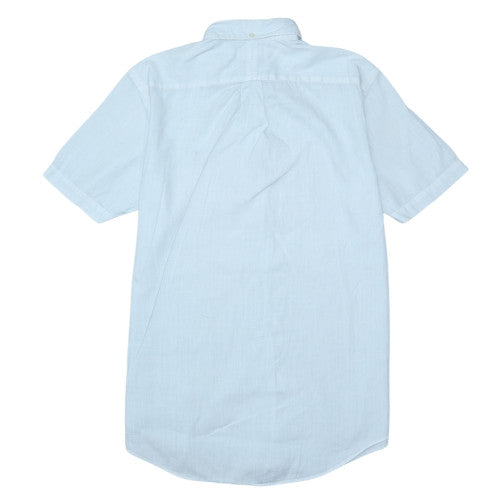 Ralph Lauren Men's Blue Linen Short Sleeve Slim Fit Button-Up Shirt M