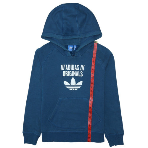 Adidas Originals Blue Women's Pullover Hoodie Size 10 Cotton Blend