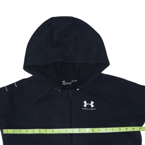 Under Armour Womens Black Full Zip Hoodie Small Loose Fit Sportswear