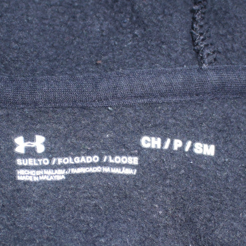 Under Armour Womens Black Full Zip Hoodie Small Loose Fit Sportswear
