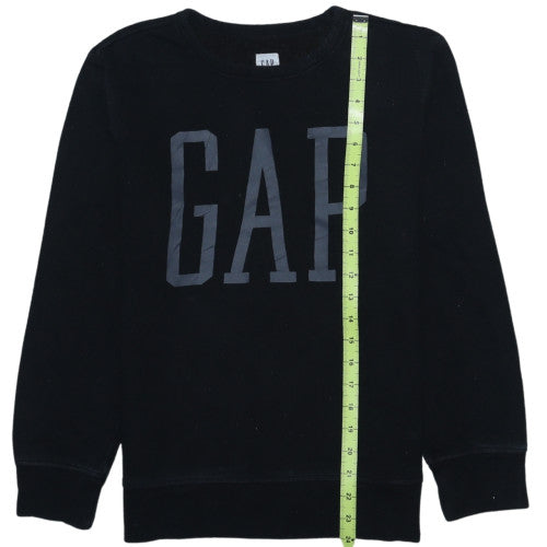 GAP Girls Black Logo Pullover Sweatshirt Size 14 Years Crew Neck Fleece
