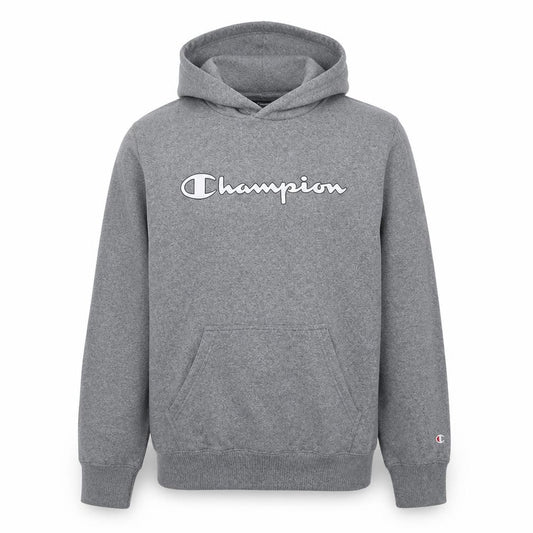 Champion Men's Grey Pullover Hoodie M Regular Fit Logo Fleece