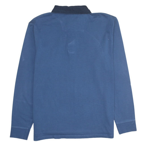 James Pringle Men's Blue Long Sleeve Cotton Polo Shirt Size L