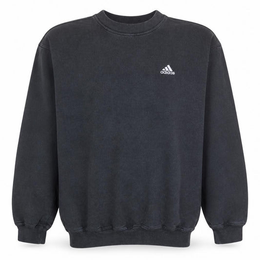 Adidas Men's Black Crew Neck Fleece Pullover Sweatshirt Size L