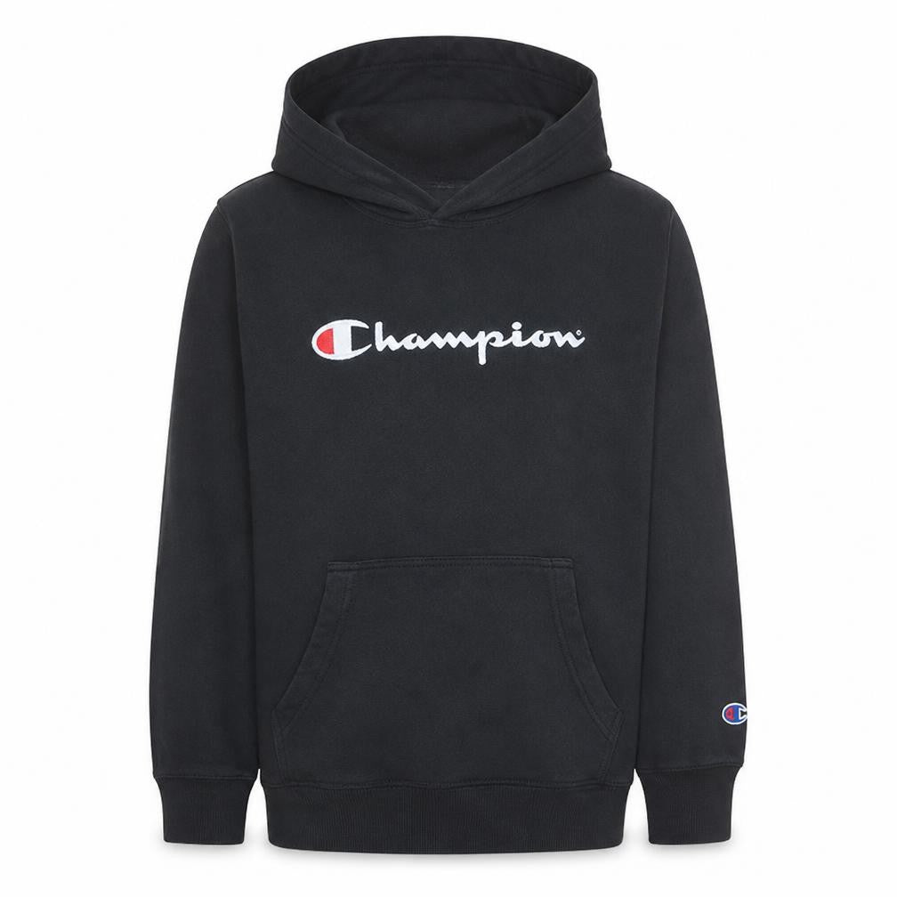 Champion Boys Black Pullover Hoodie Junior 12 Cotton Blend Casual