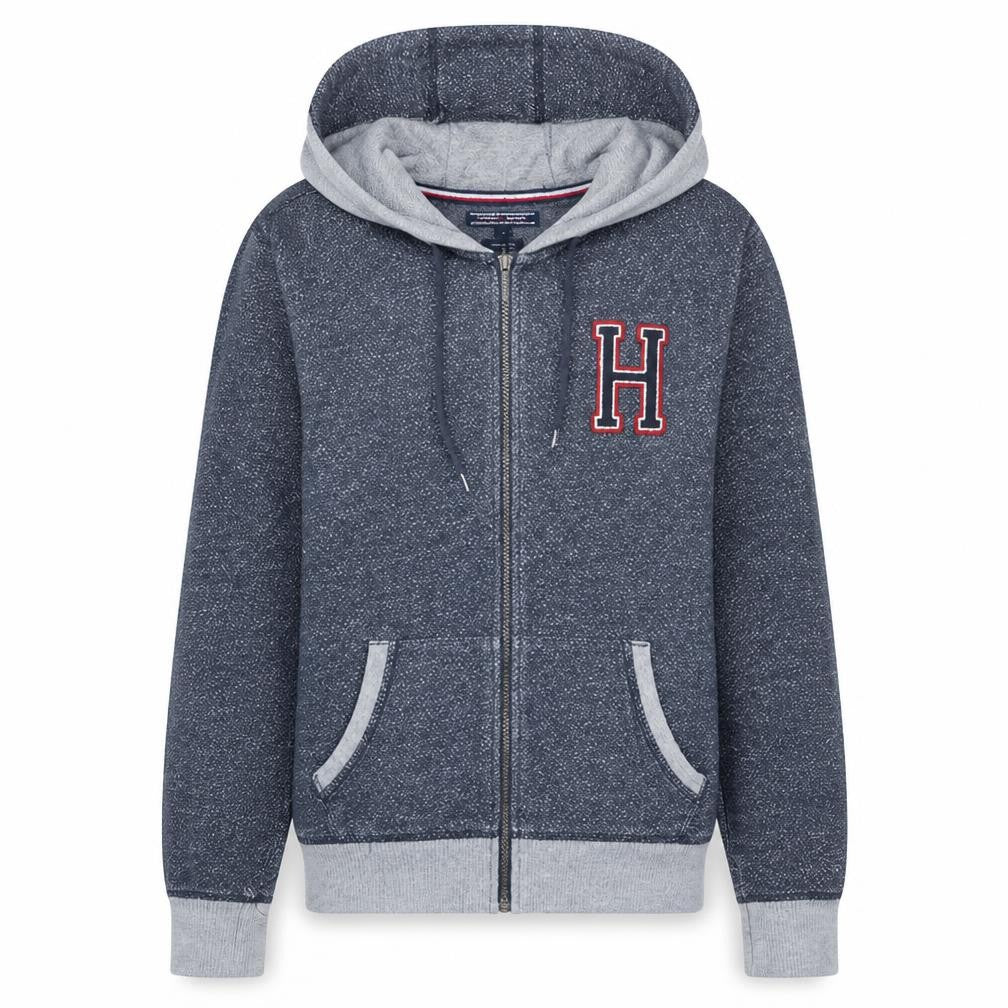 Tommy Hilfiger Womens Blue Full Zip Hoodie M Vintage Fit