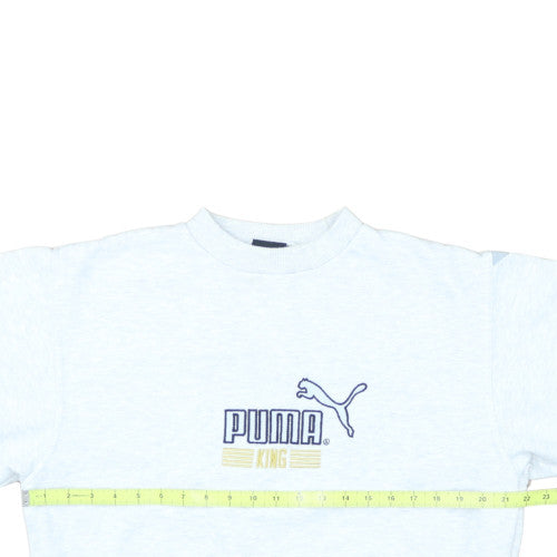 Puma King Women's Grey Pullover Sweatshirt M Embroidered Logo
