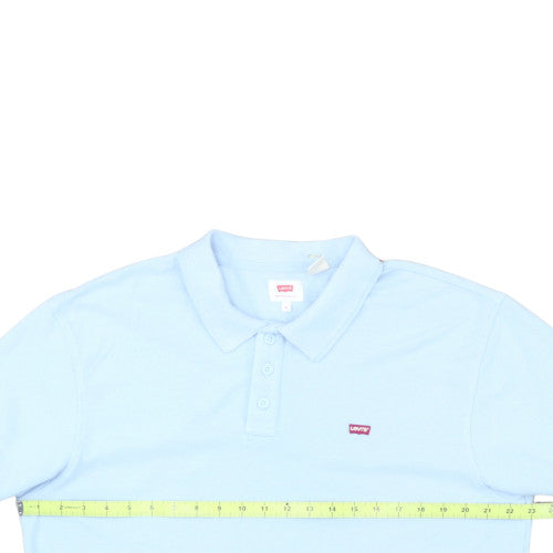 Levi's Men's Blue XL Regular Fit Cotton Polo Shirt