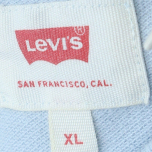 Levi's Men's Blue XL Regular Fit Cotton Polo Shirt
