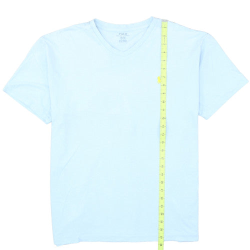 Ralph Lauren Men's Blue V-Neck Short Sleeve Cotton T-Shirt M
