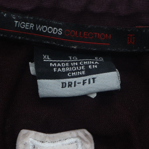 Nike Tiger Woods Men’s Red & Maroon Dri-Fit Polo Shirt XL