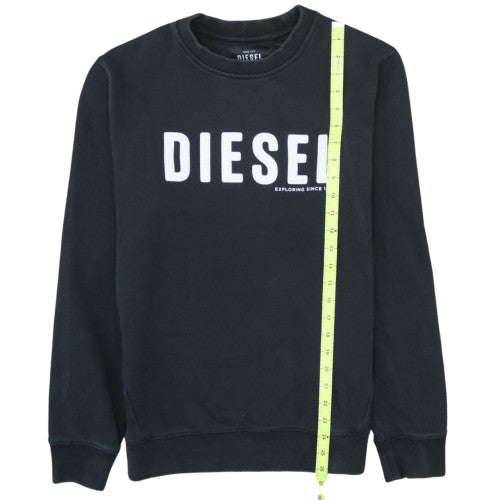 Diesel Mens Black Medium Crew Neck Pullover Sweatshirt
