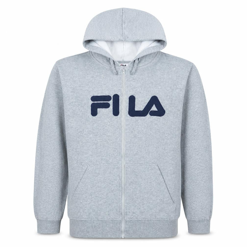 Fila Men's Grey 2XL Full Zip Hoodie Sweatshirt