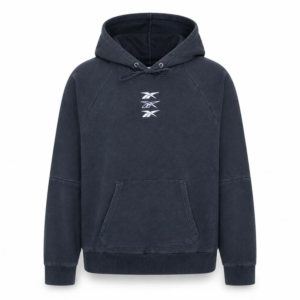 Reebok Women's Black Pullover Hoodie Size S Cotton Blend Logo Sweatshirt