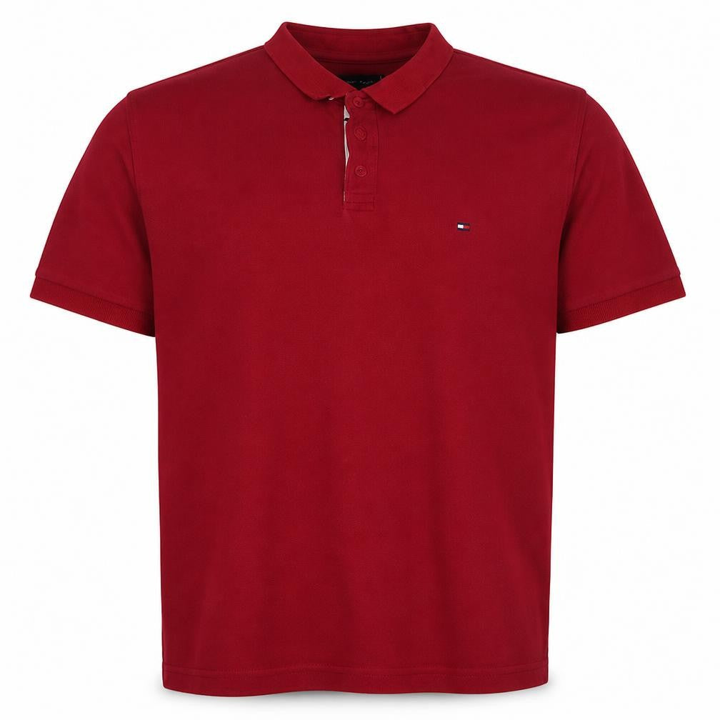 Tommy Hilfiger Men's Red 2XL Regular Fit Cotton Polo Shirt