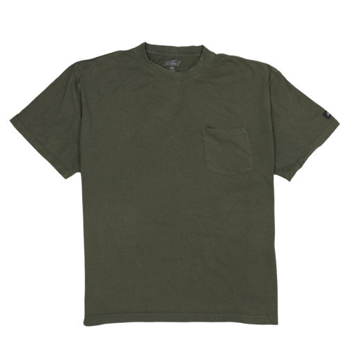 Dickies Men's 2XL Olive Green Crew Neck Cotton T-Shirt with Chest Pocket