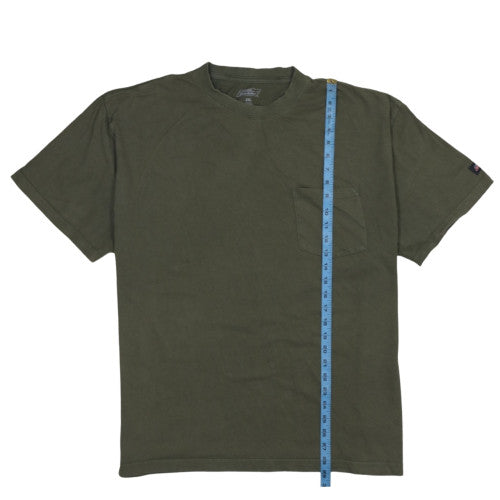 Dickies Men's 2XL Olive Green Crew Neck Cotton T-Shirt with Chest Pocket
