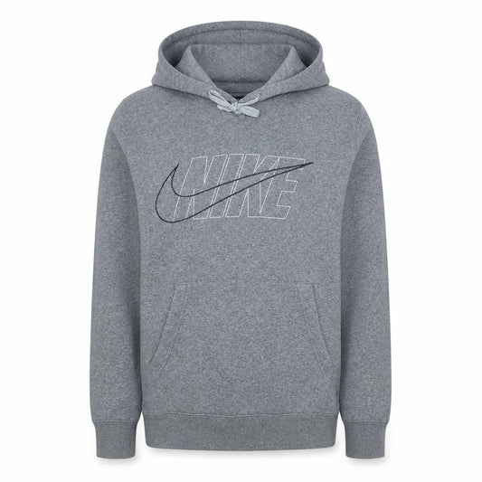 Nike Men's Grey Small Pullover Hoodie with Logo Graphic