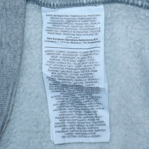 Nike Men's Grey Small Pullover Hoodie with Logo Graphic
