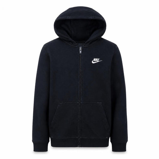 Nike Boys Black Full Zip Hoodie Size 158cm Fleece Zip Up Sweatshirt